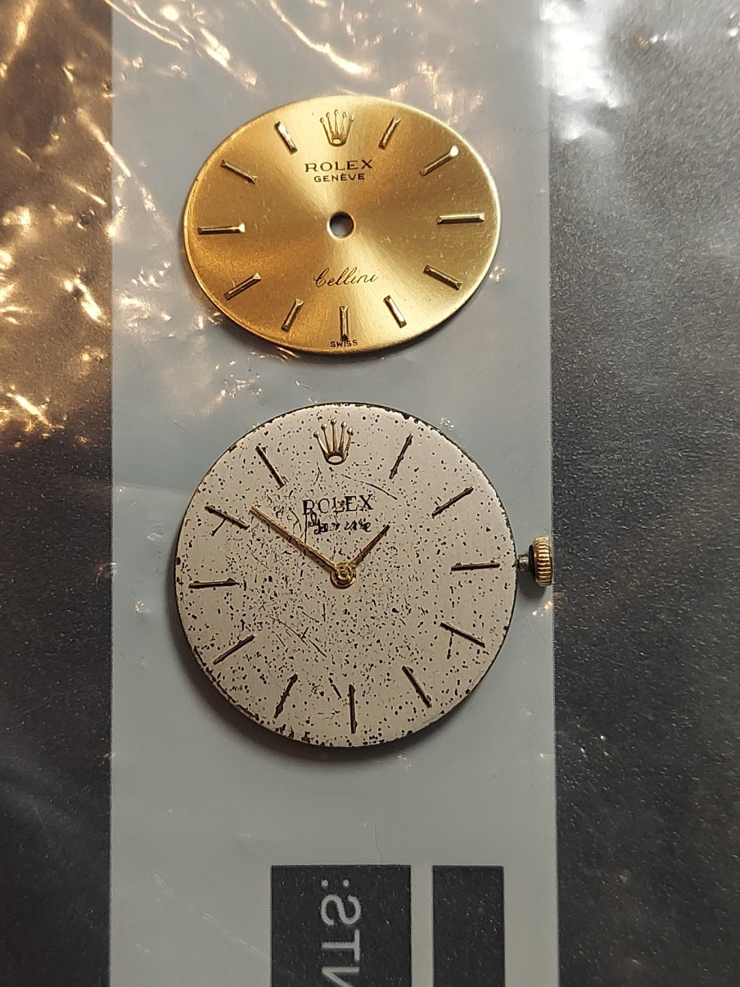Rolex Cellini Cal 1600 Mens W.Movement 18 K Yellow Gold Dial Hands And Crown