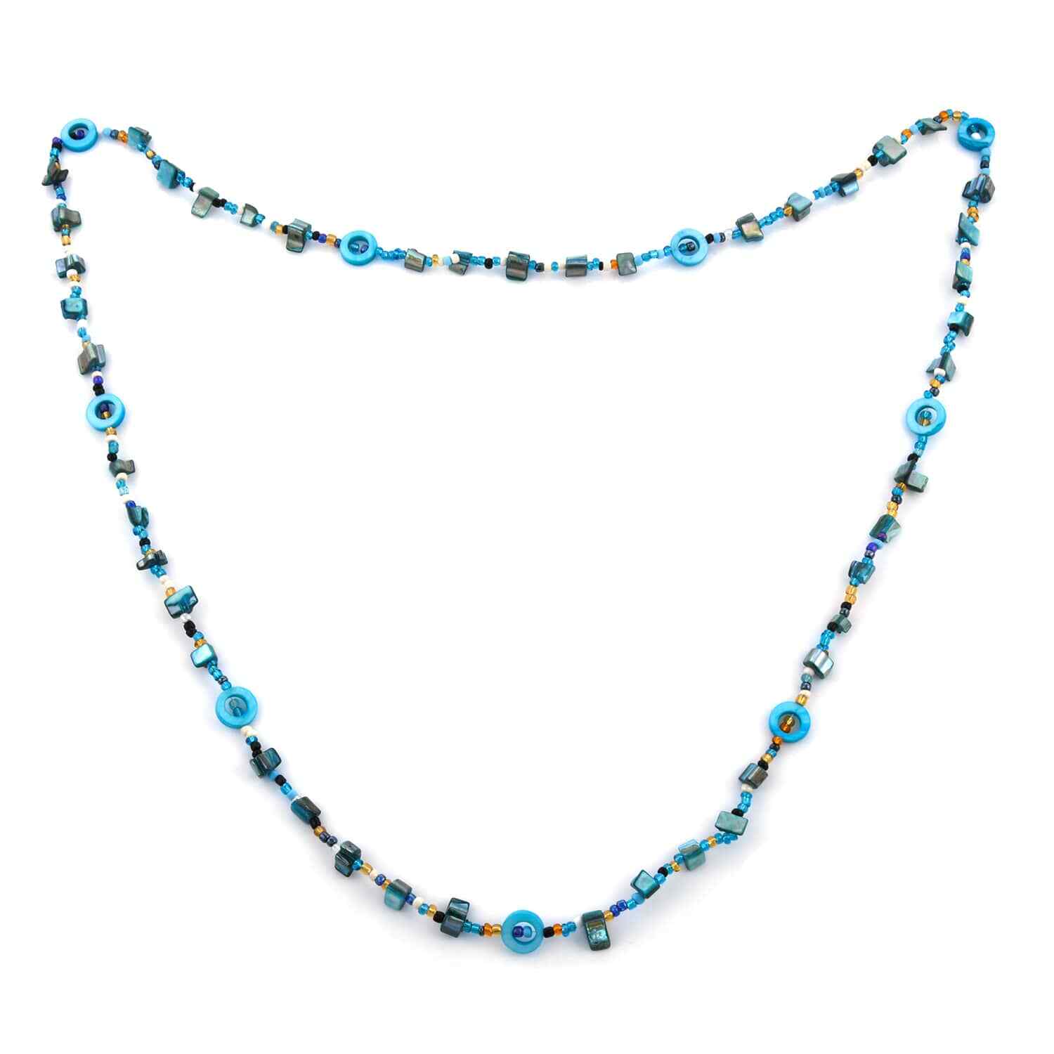 Seed Beaded Resin Necklace Fashion Jewelry Gift for Women Size 40″