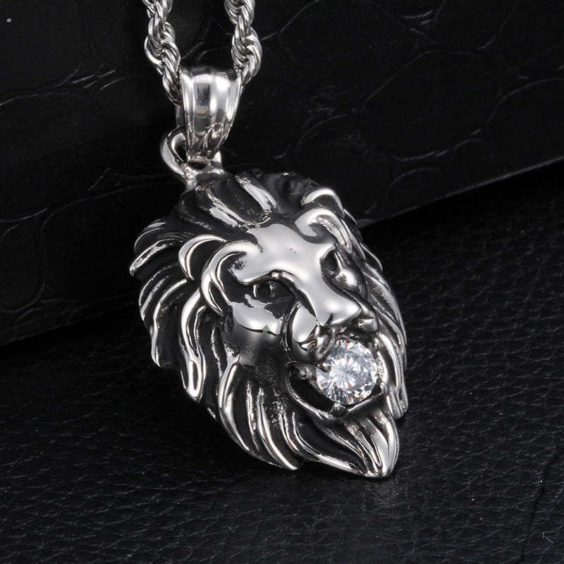 Multi-choose Stainless Steel Lion Ling Pendant Necklace Cool Men’s Jewelry Chain