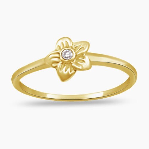 Flower Stackable Anniversary Promise Ring Simulated Diamond 925 Sterling Silver