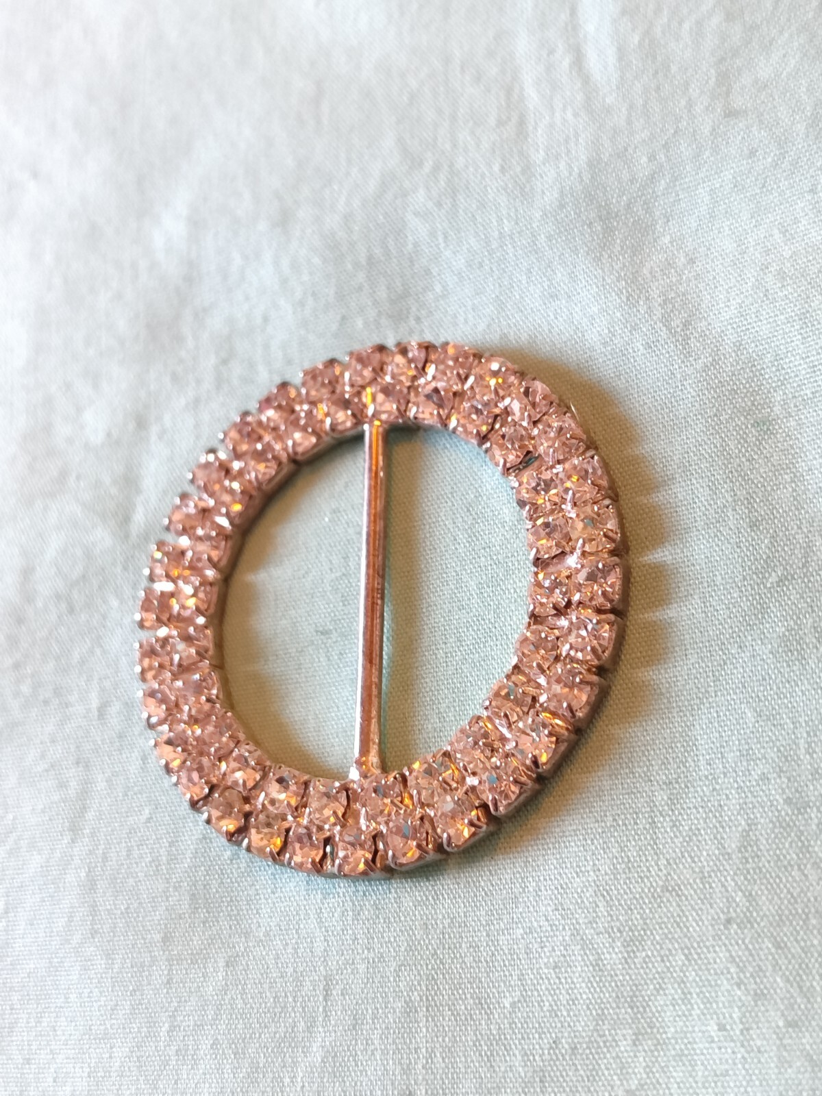 Vintage Single Sided Crystal Rhinestone Belt Or Scarf Slide Jewelry Crafting