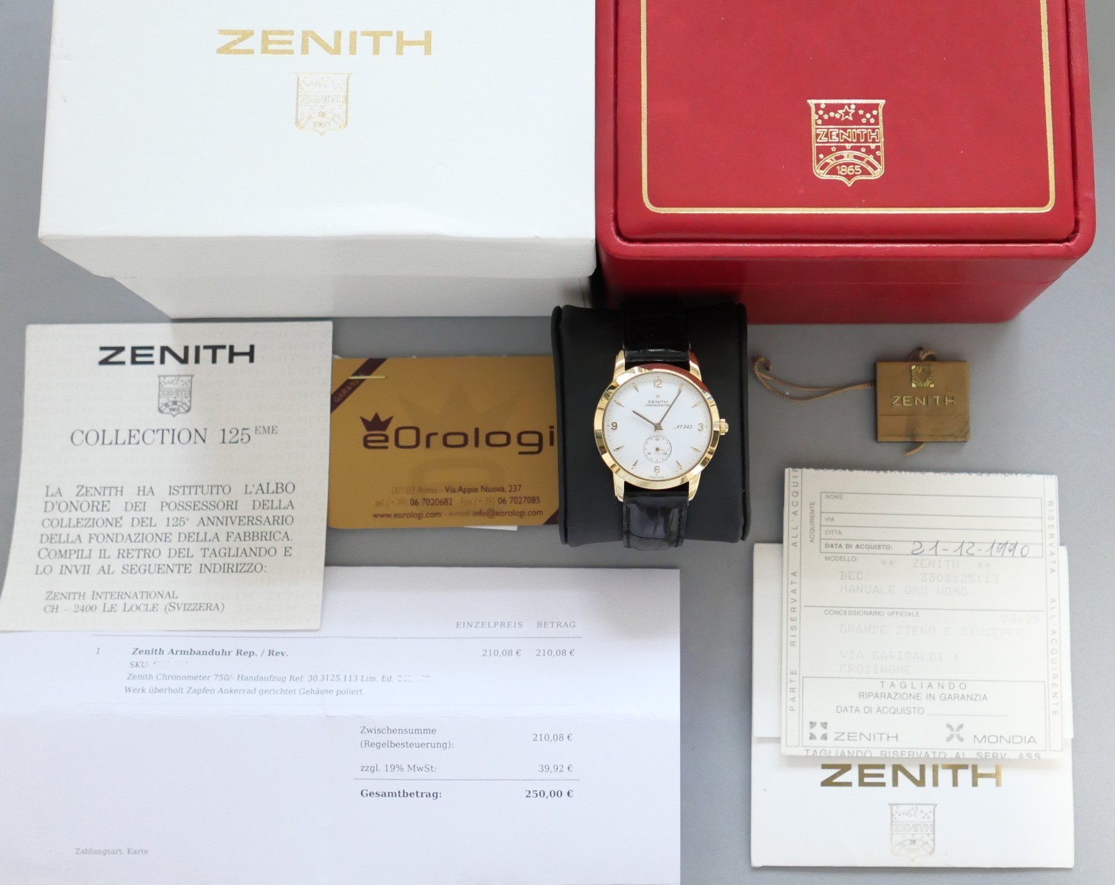 Zenith Chronomètre 125 Anniversary LTD Full Set Revision 05/26