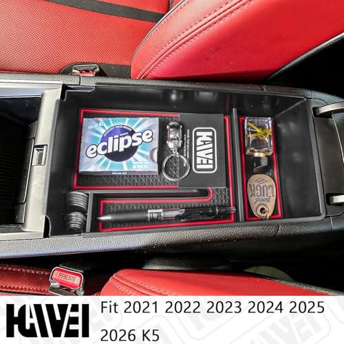 Center Console Organizer Compatible with 2021 2022 2023 2024 2025 2026 Kia red