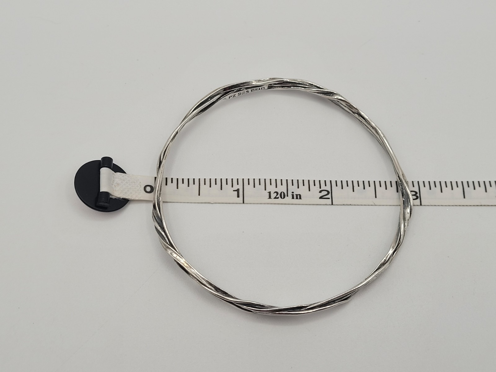 NEW Paz Creations PZ Sterling Silver Stranded Bangle Bracelet w/ Pouch