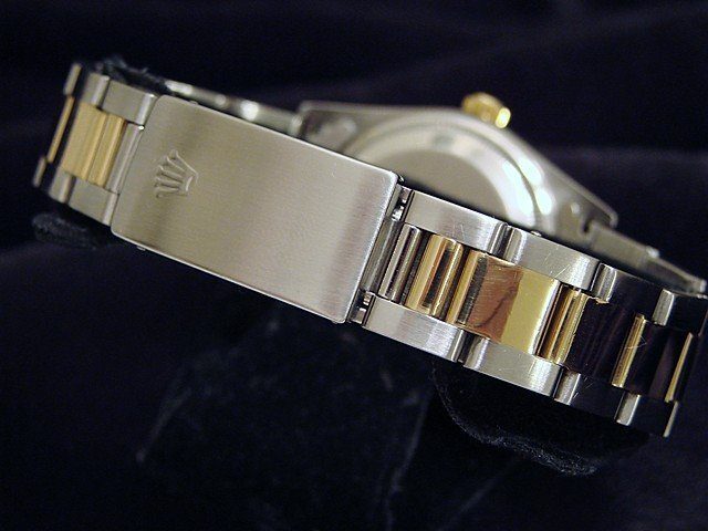 Rolex 2Tone 18K Gold/Stainless Steel Date White Black Roman w/Oyster Band 15223