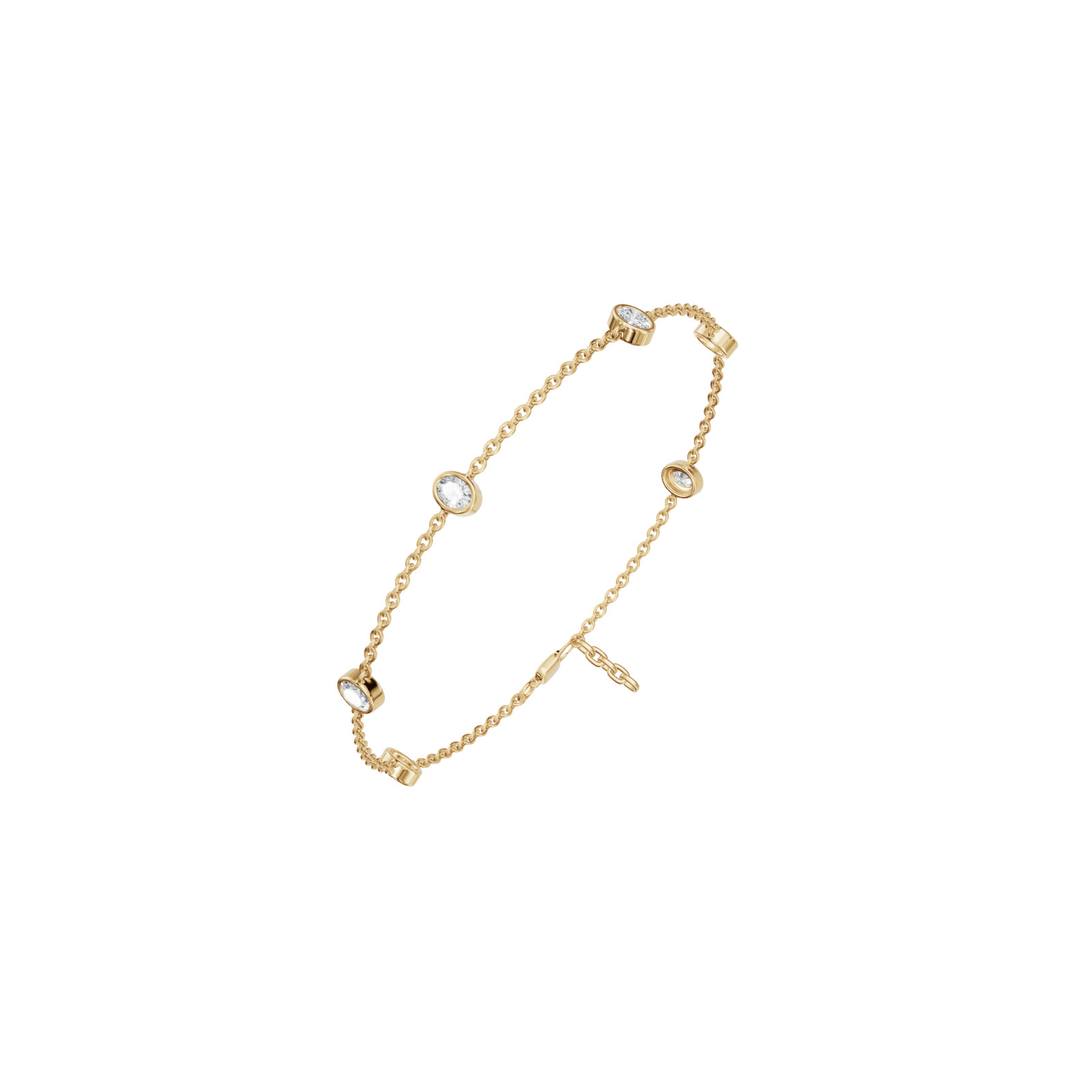 Eterna Glow Oval Lab Grown Diamond Dainty Charm Cluster Bracelet