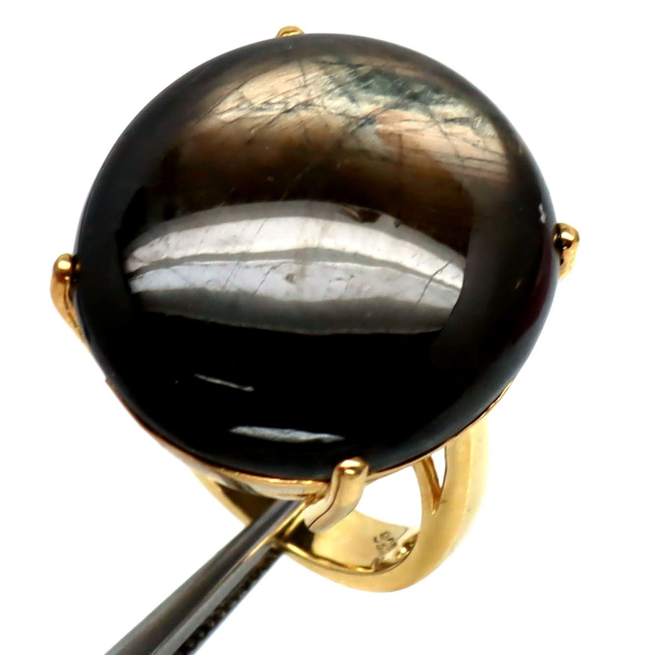 Natural Black 6Rays Star Sapphire Ring 925 Sterling Silver Handmade Size 7.5
