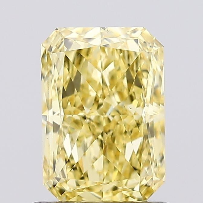 Radiant Cut 1.09 Cts Fancy Vivid Yellow VS2 Lab Grown CVD Diamond Loose