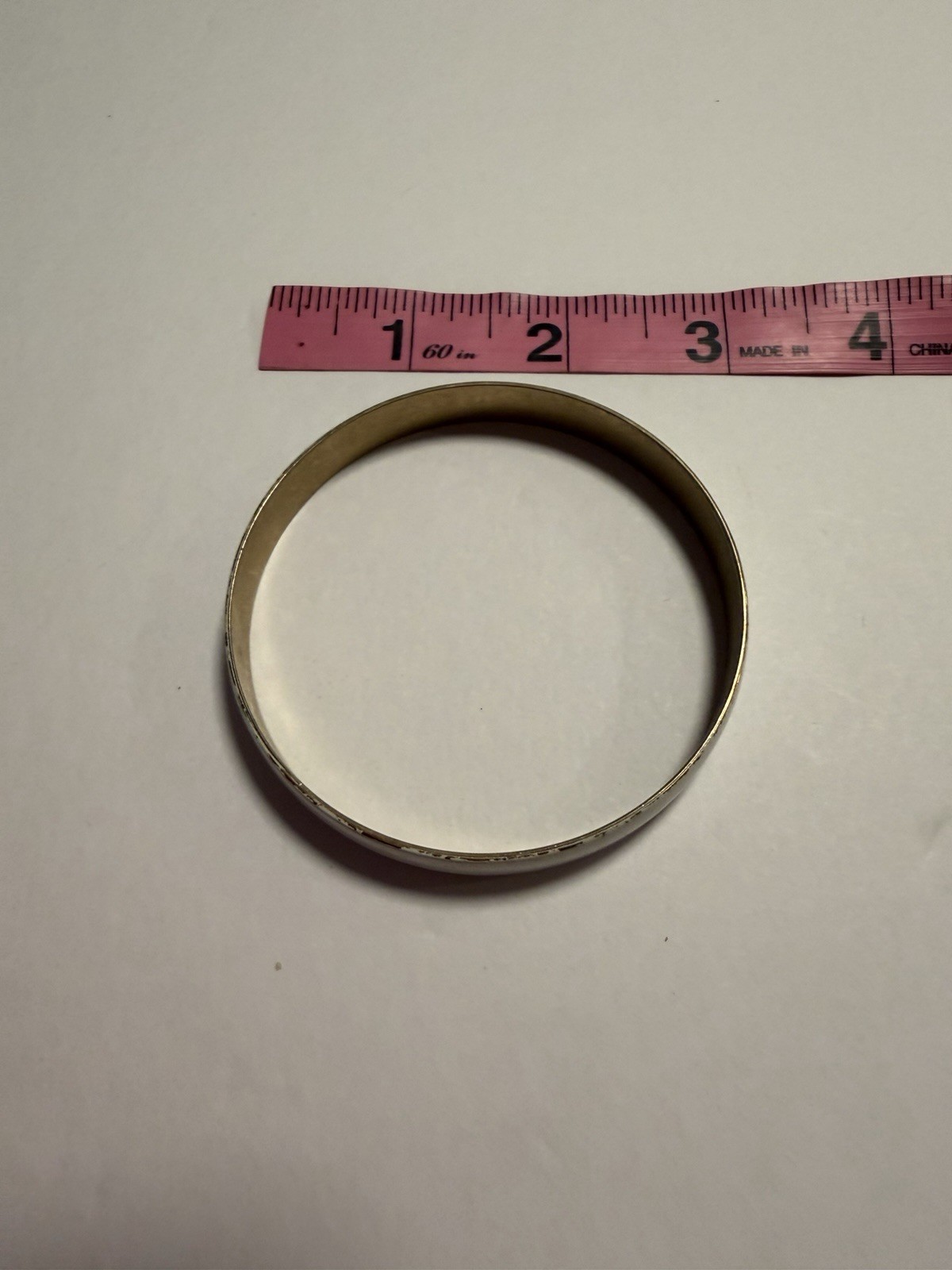 Vintage Enamel Bangle Bracelet Set Of 2, Gold Tone Red White 1980s