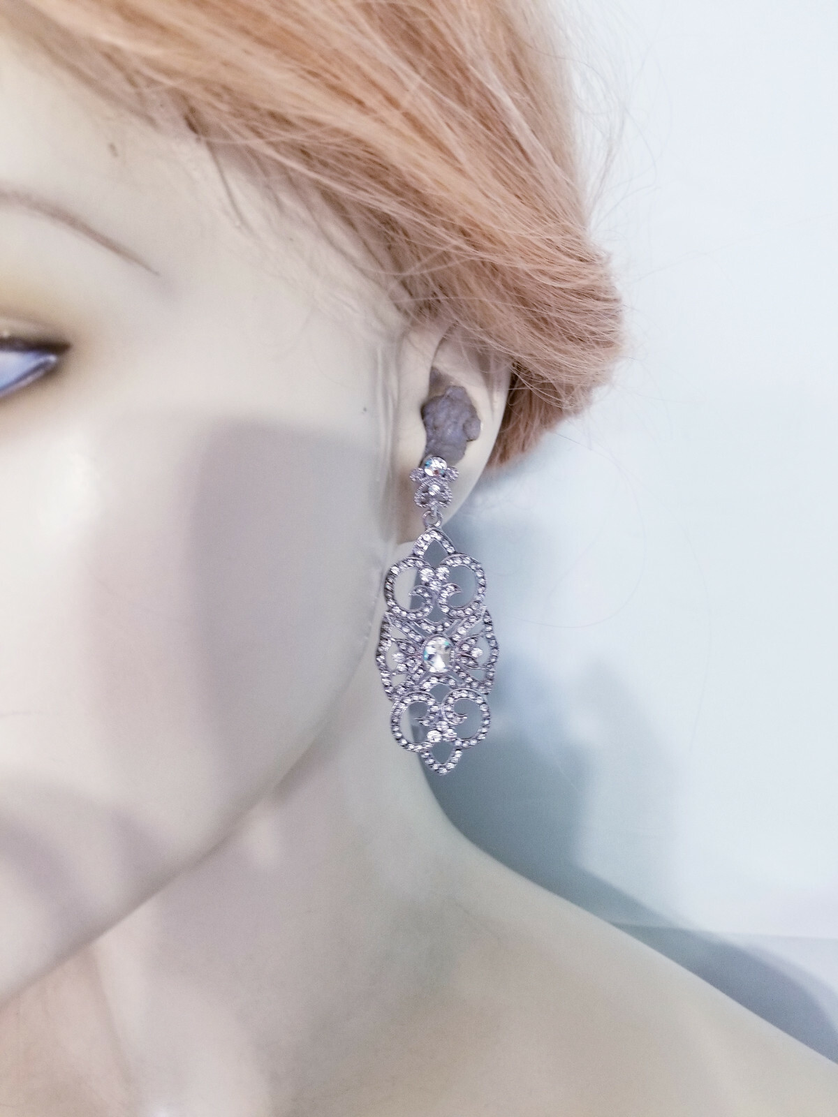 Chandelier Drop Dangle Earrings Rhinestone Austrian Crystal 2.8 in Clear