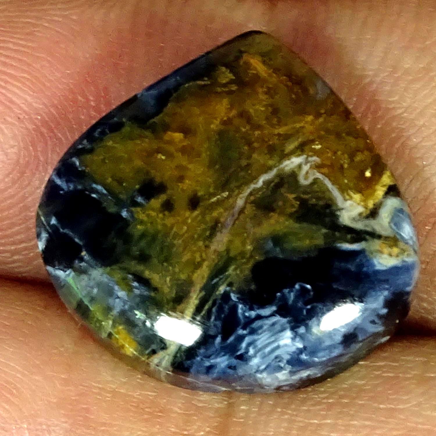 12.70Cts. Natural Designer Pietersite Pear Cabochon Gemstone 17X18X5MM