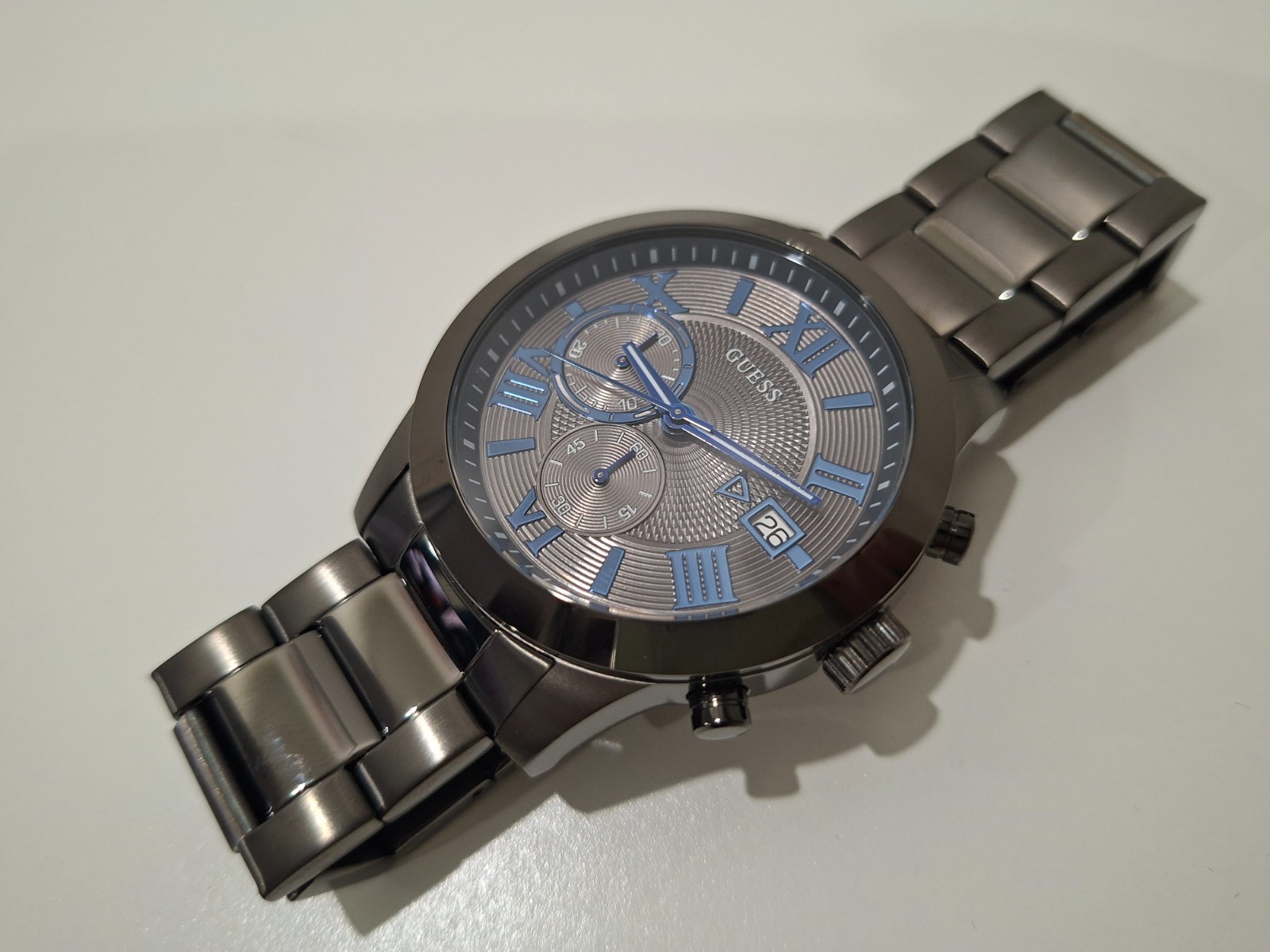 GUESS U0668G2 Gunmetal Chronograph Watch Stainless Steel Date