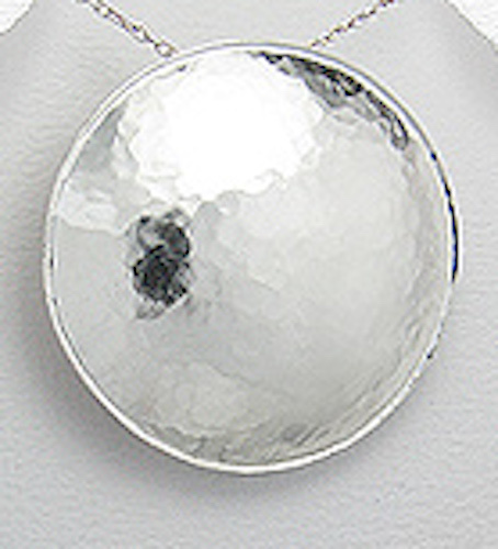 BIG 39mm (1.54″) Solid 3.99g Sterling Silver Circle Pendant SHINY
