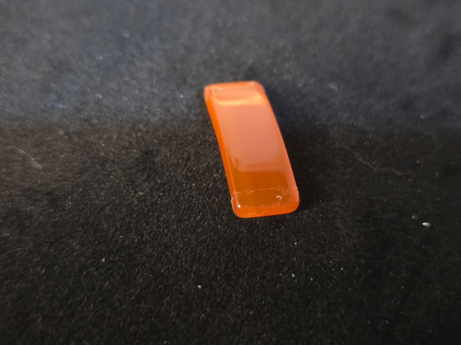 Vintage Orange Carnelian Agate Cabochon Rectangle Stone Panels lot of 6