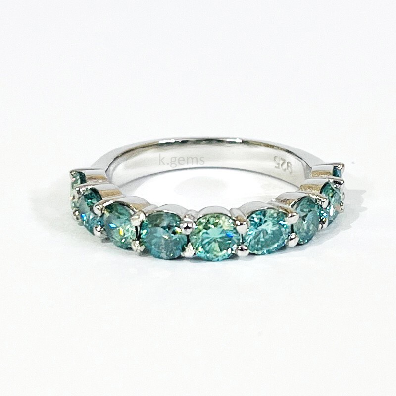 3 Ct Blue Treated Diamond Band Great Shine & Luster VVS1 Certified Wedding Band