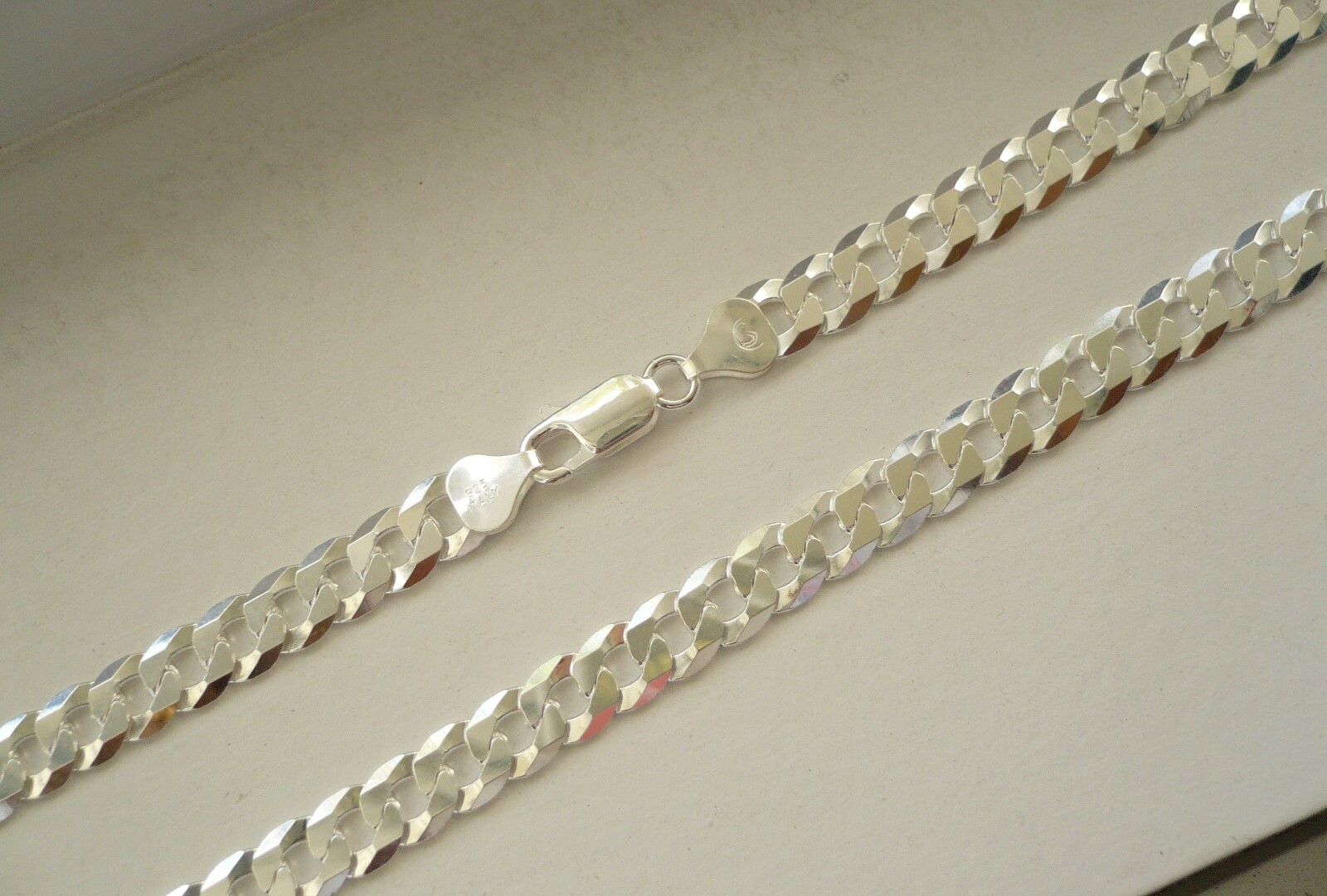 7mm -10.8mm 925 STERLING SILVER MEN’S WOMEN’S flat CUBAN LINK CHAIN OR BRACELET