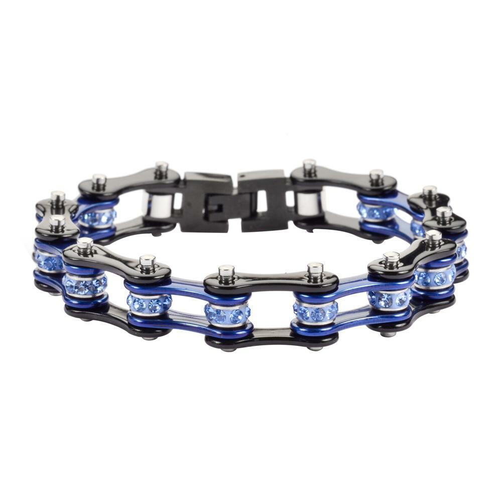 10mm Wide Ladies Stainless Steel Motorcycle Bike Chain Bracelet 59