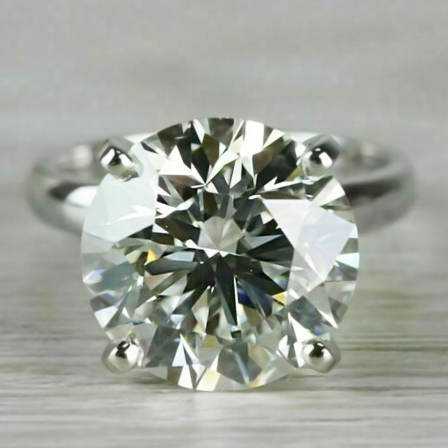 5.95Ct Round Moissanite Solitaire Women’s Engagement Ring Solid 14K White Gold