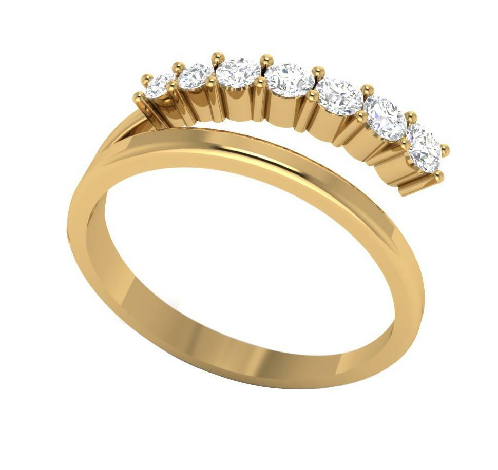 VVS1 F 0.35 Ct Natural Diamond 14K White Gold Anniversary Ring Prong Set 6.40mm