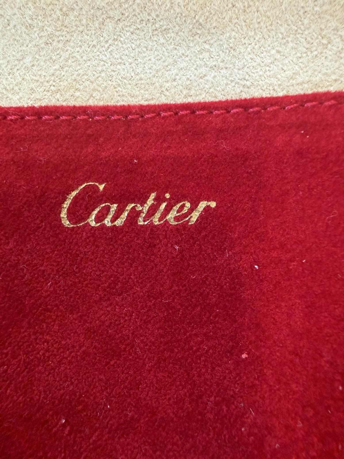 Cartier Authentic Red Jewelry Bracelet Travel Pouch and Shopping Bag Set