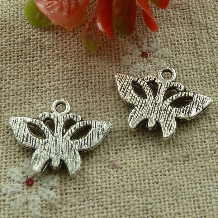 Free Ship 130 pcs tibetan silver butterfly charms 19X15mm L-2942