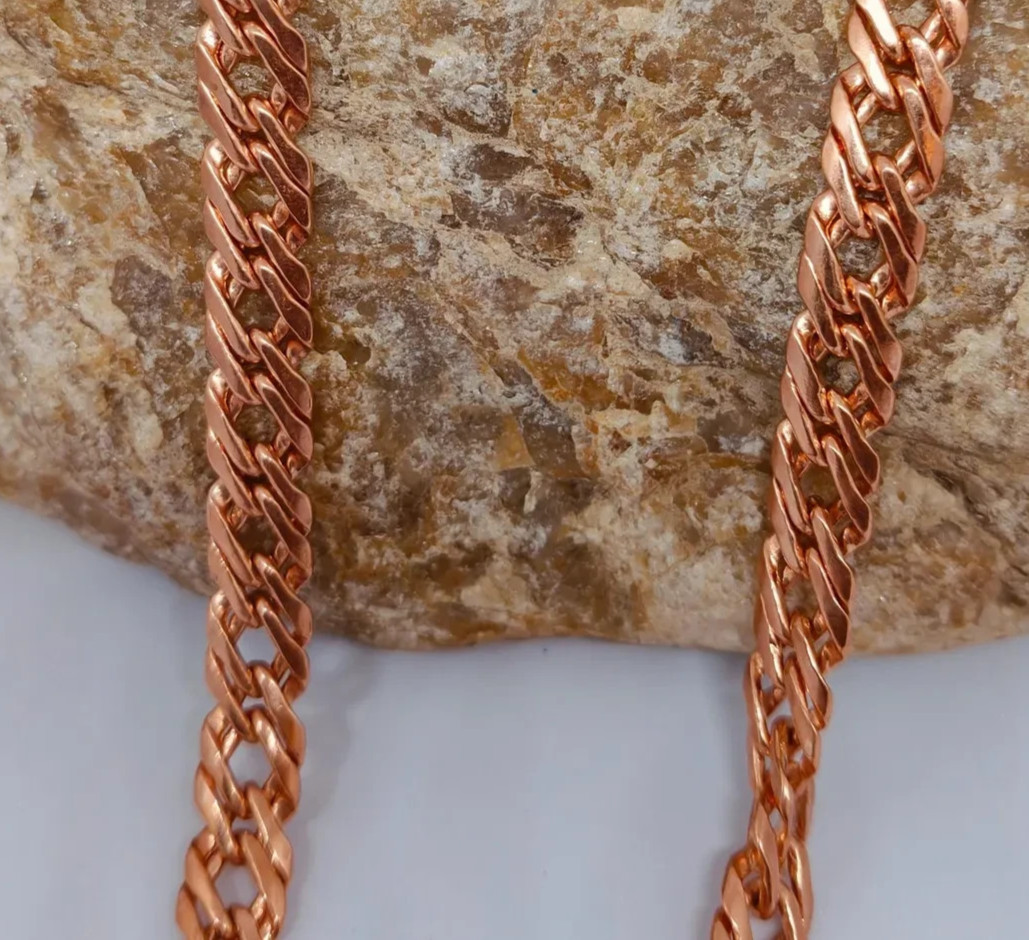 18 inch Pure Copper Franco Chain Necklace, Healing Copper Jewelry, Spiritual