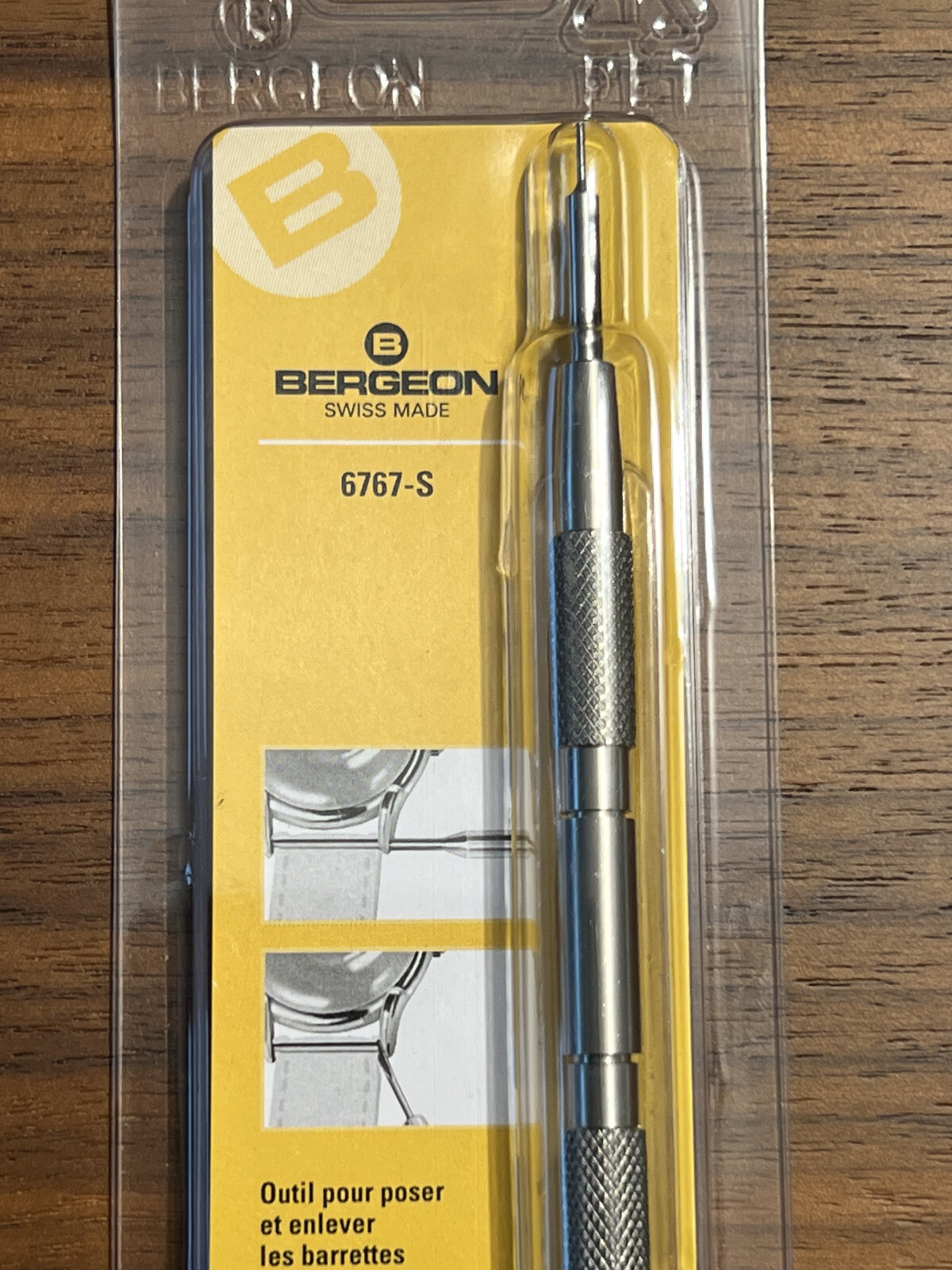 Bergeon 6767-S Spring Bar Tool for Watch Straps, Swiss Made Watch Band Remover