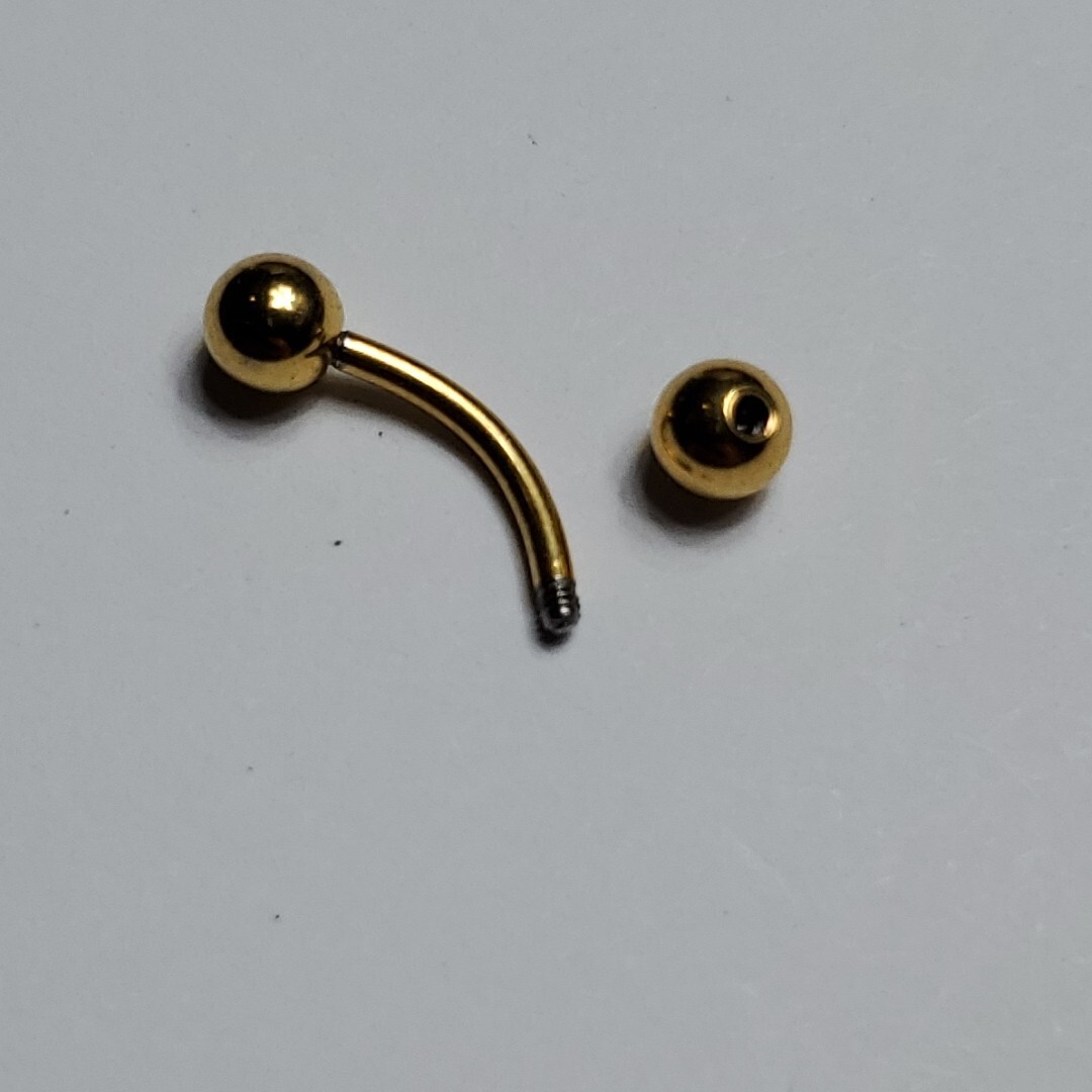 Gold Color Curved Barbell 4mm balls 18g 16g 14g 6mm 8mm 10mm 12mm USA Fast Ship