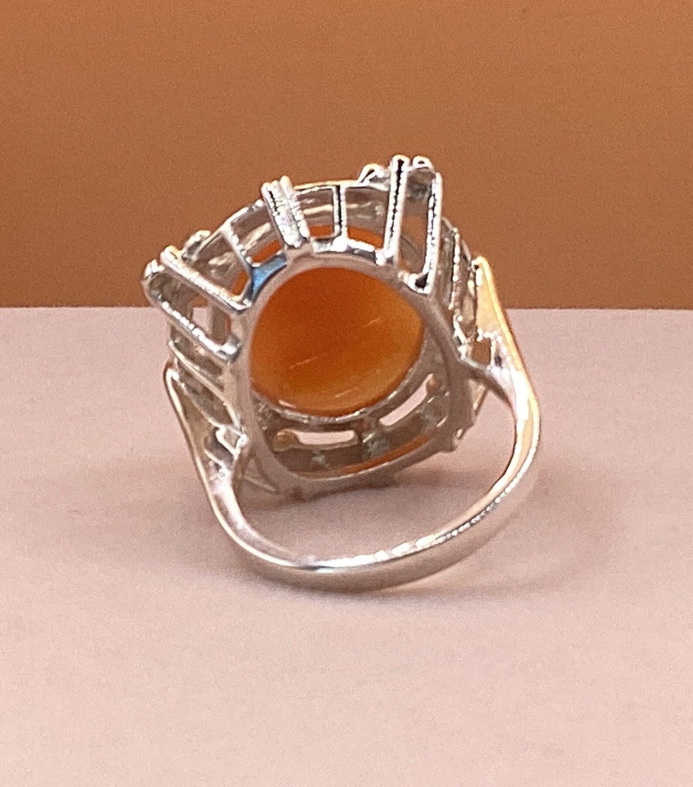 Shell Cameo Ring: Vintage Victorian Sterling Silver, Size 6 1/2 Estate Jewelry