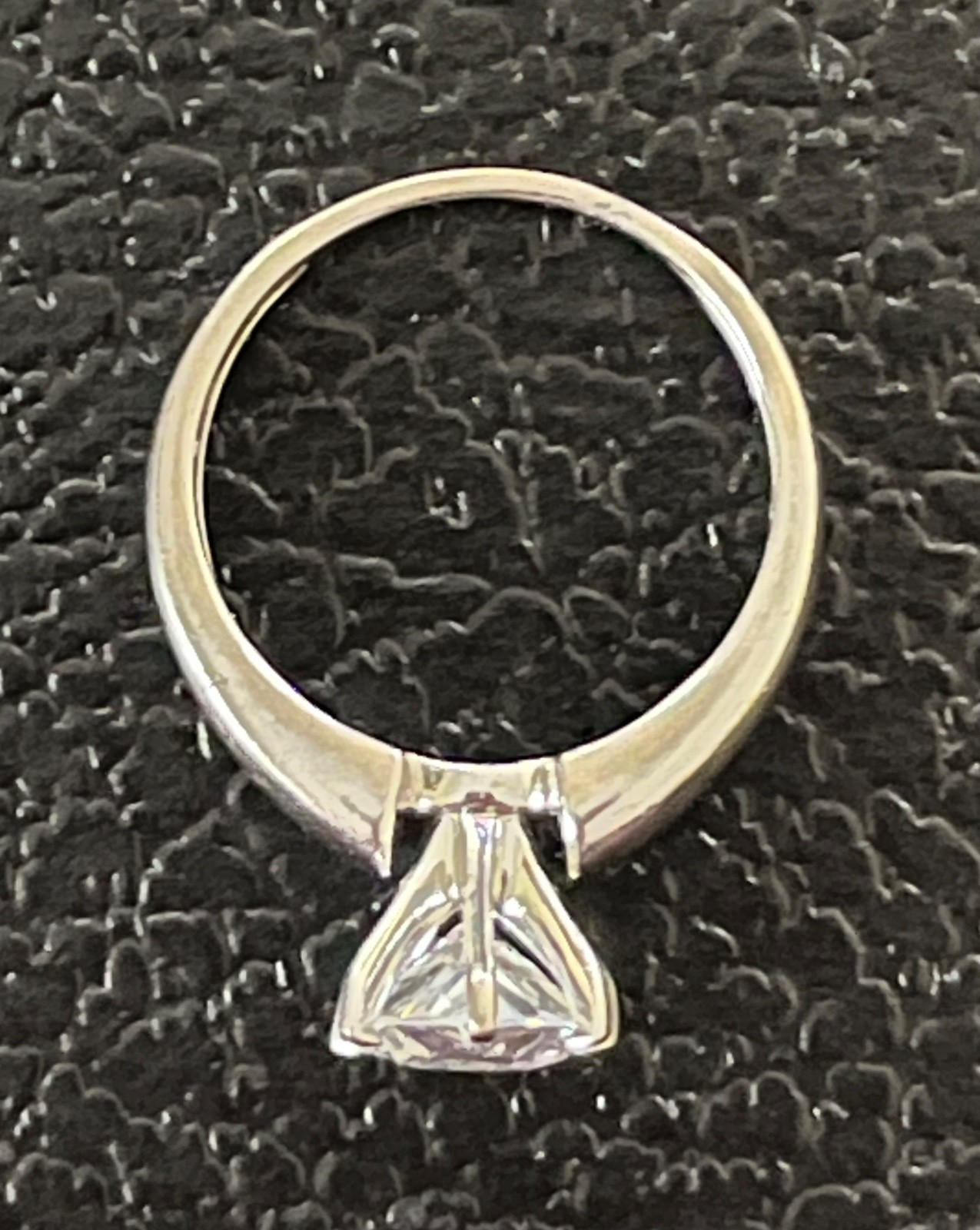 14K 2CT Pear Diamonique Ring~Solid 3gm! Sz 6- ECU!