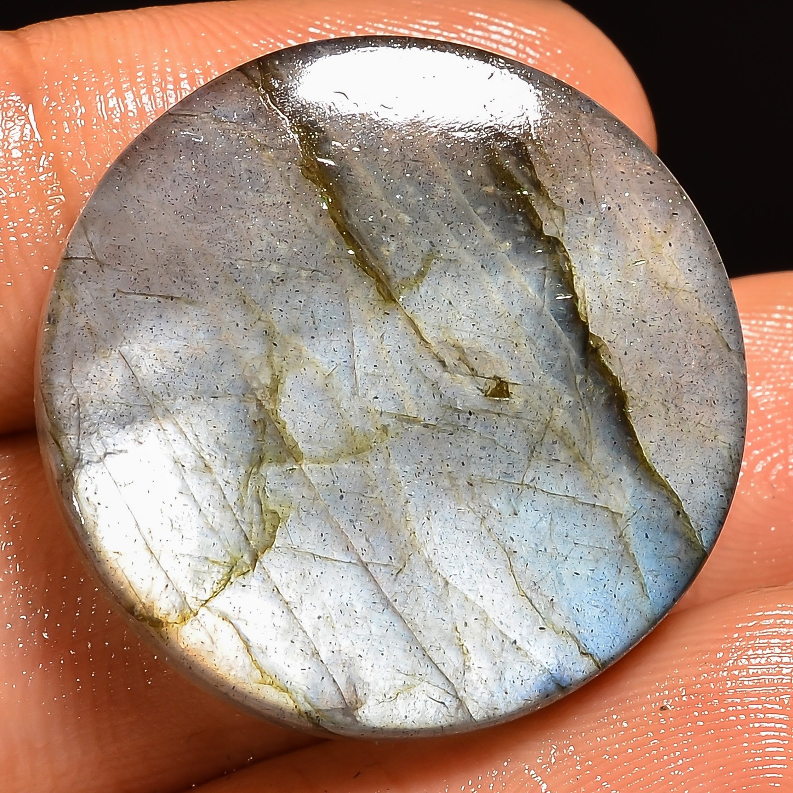 100% Natural Labradorite Round Shape Cabochon Gemstone 38 Ct. 25X25X5 mm A-38295