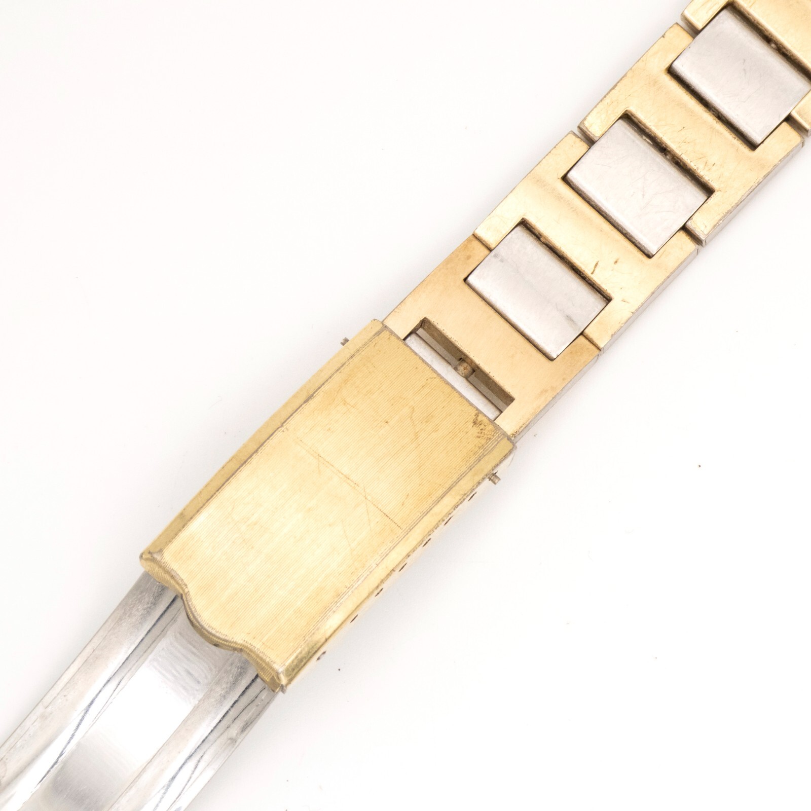 Vintage JB Champion 18.1 mm r.g.p. and s.s. wristwatch bracelet w/trifold clasp