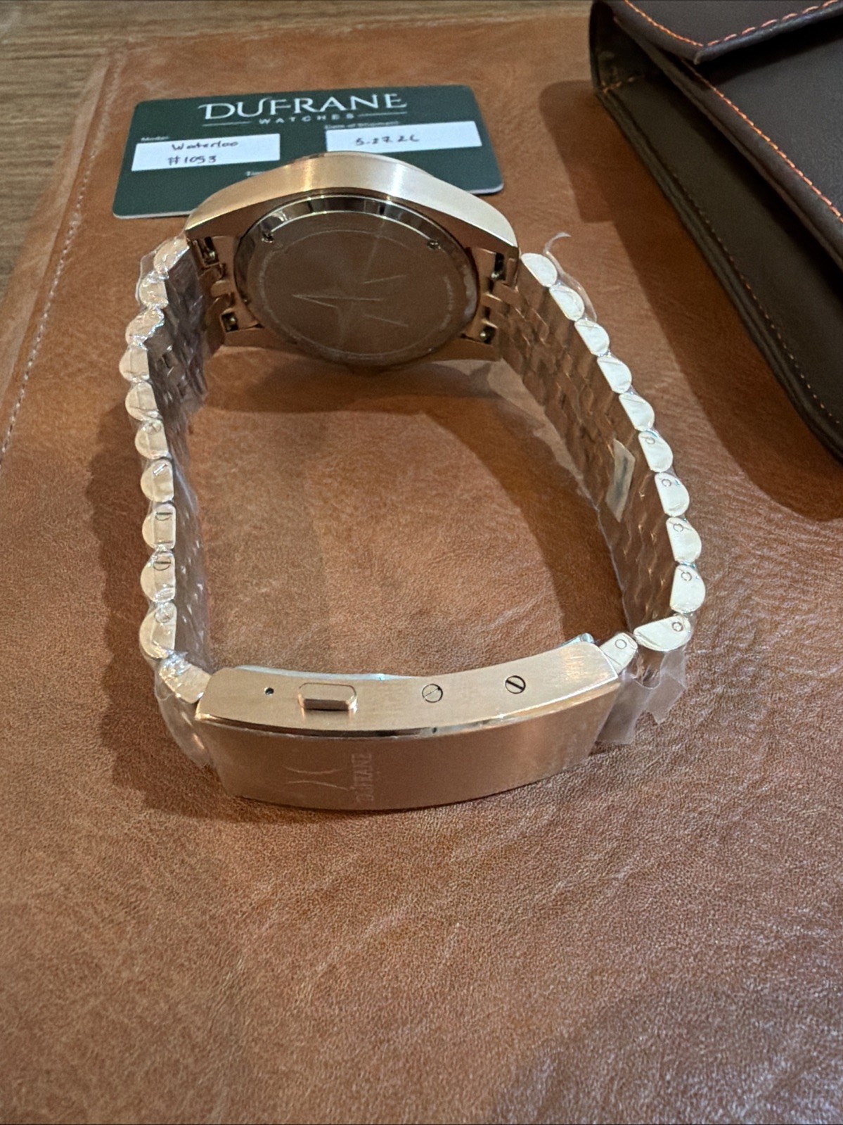 Dufrane Waterloo White Linen Dial NIB Condition On New Bracelet