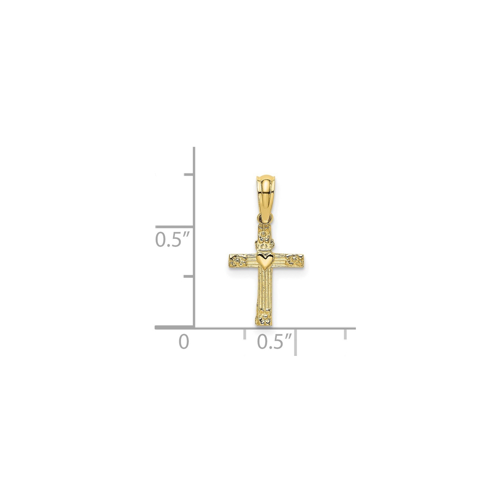 10k Yellow Gold Vintage Cross Pendant Necklace for Men Women Religious Charm