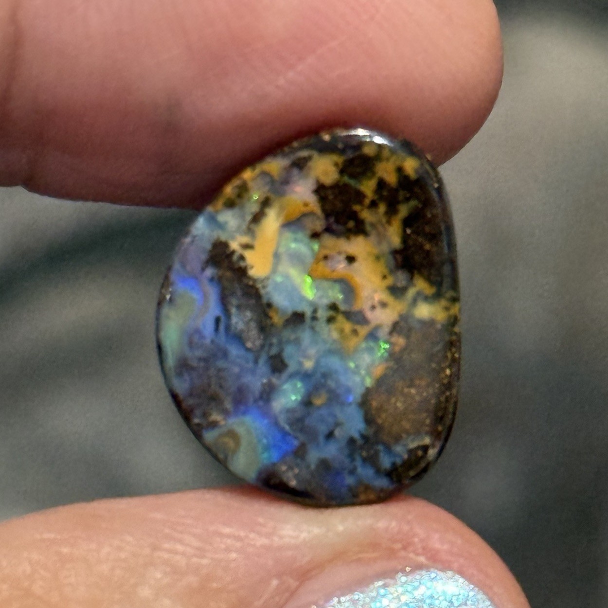 SALE 10ct 18x14x5mm Multicolored Australian Boulder Opal Free Form Cabochon Gem