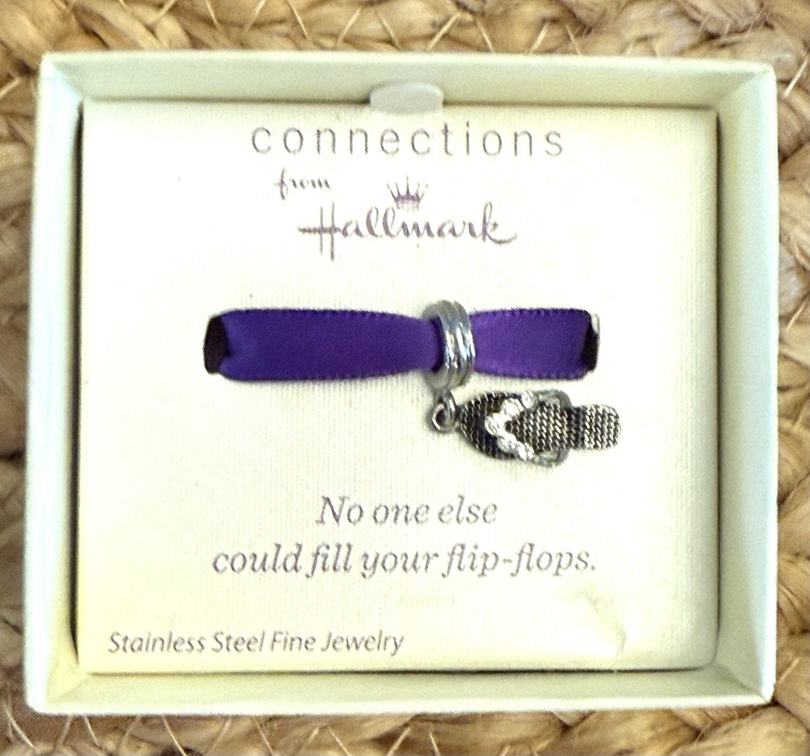 Connections From Hallmark Stainless Steel Flip Flop Star Crystal Dangle Bead