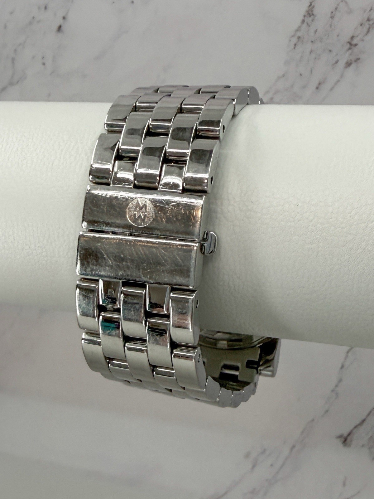 MICHELE Sport Diamond Chronograph Watch 71-5250 Stainless Steel 38mm Tested