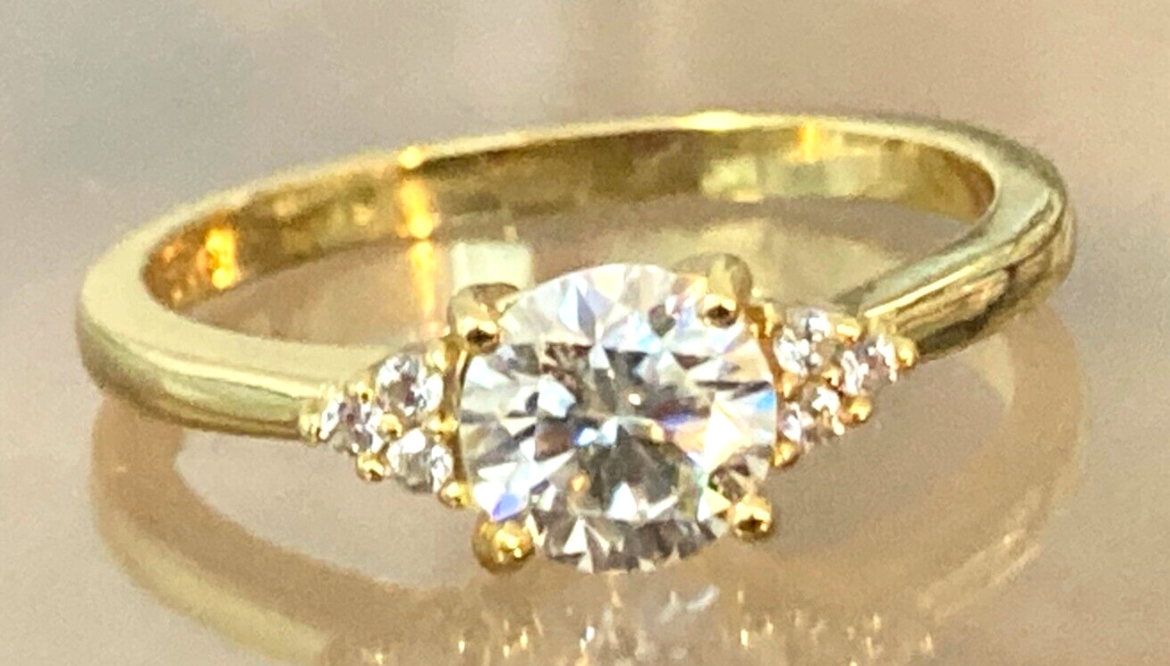 Moissanite Diamond Rings All Sizes & Colours 14k Gold or Rhodium Finish S925