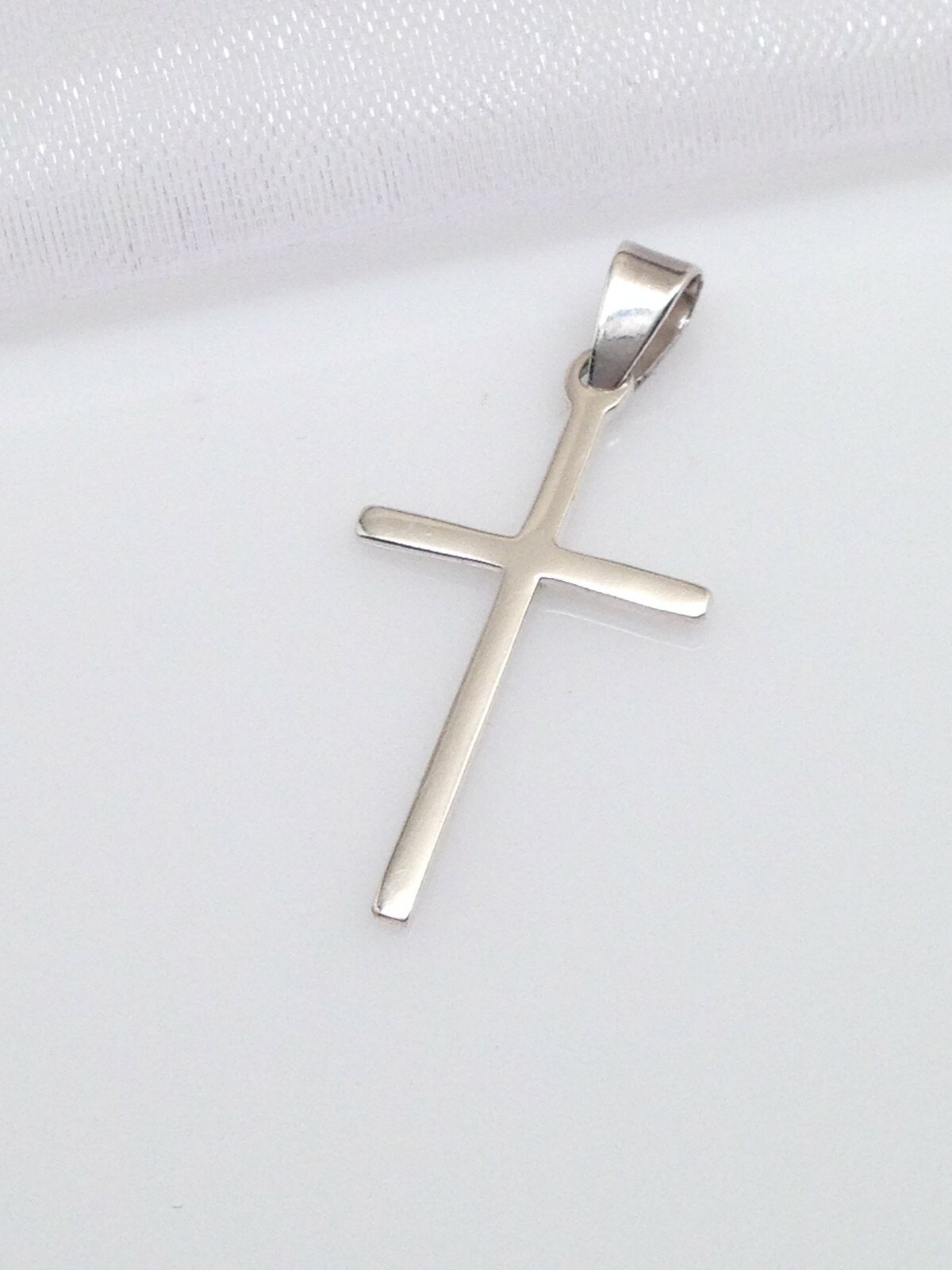 925 Sterling Silver Small Plain Cross Pendant Mens Womens 26mm(1.02″)/33mm(1.3″)