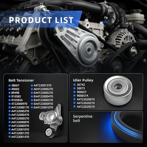 Serpentine Belt Tensioner Pulley Kit for for Coronado/Cascadia/122SD 2010-2019