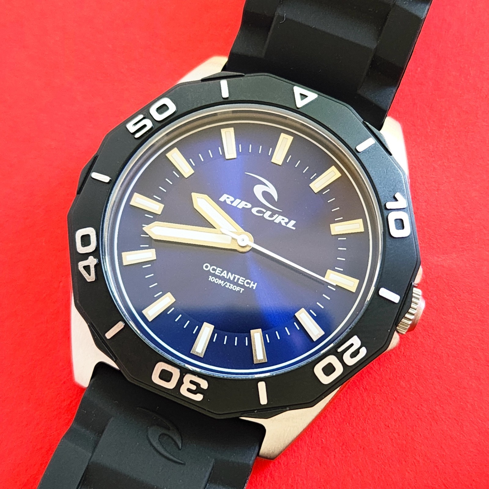 Rip Curl Core Surf Watch Blue Dial Rotatable Bezel Oceantech A2977 DVR Ripcurl