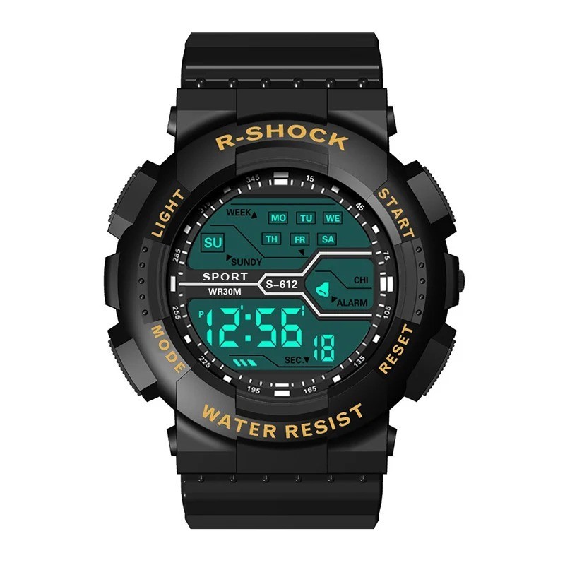 Men’s Digital Sports Watch LED Waterproof Shock Resistant Large Screen Wrist