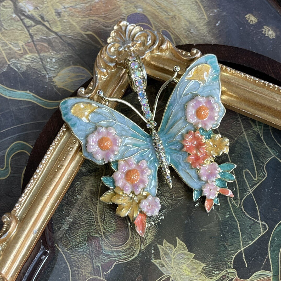 New Vintage Literary Retro Heavy Industry Colored Enamel Butterfly Pendant