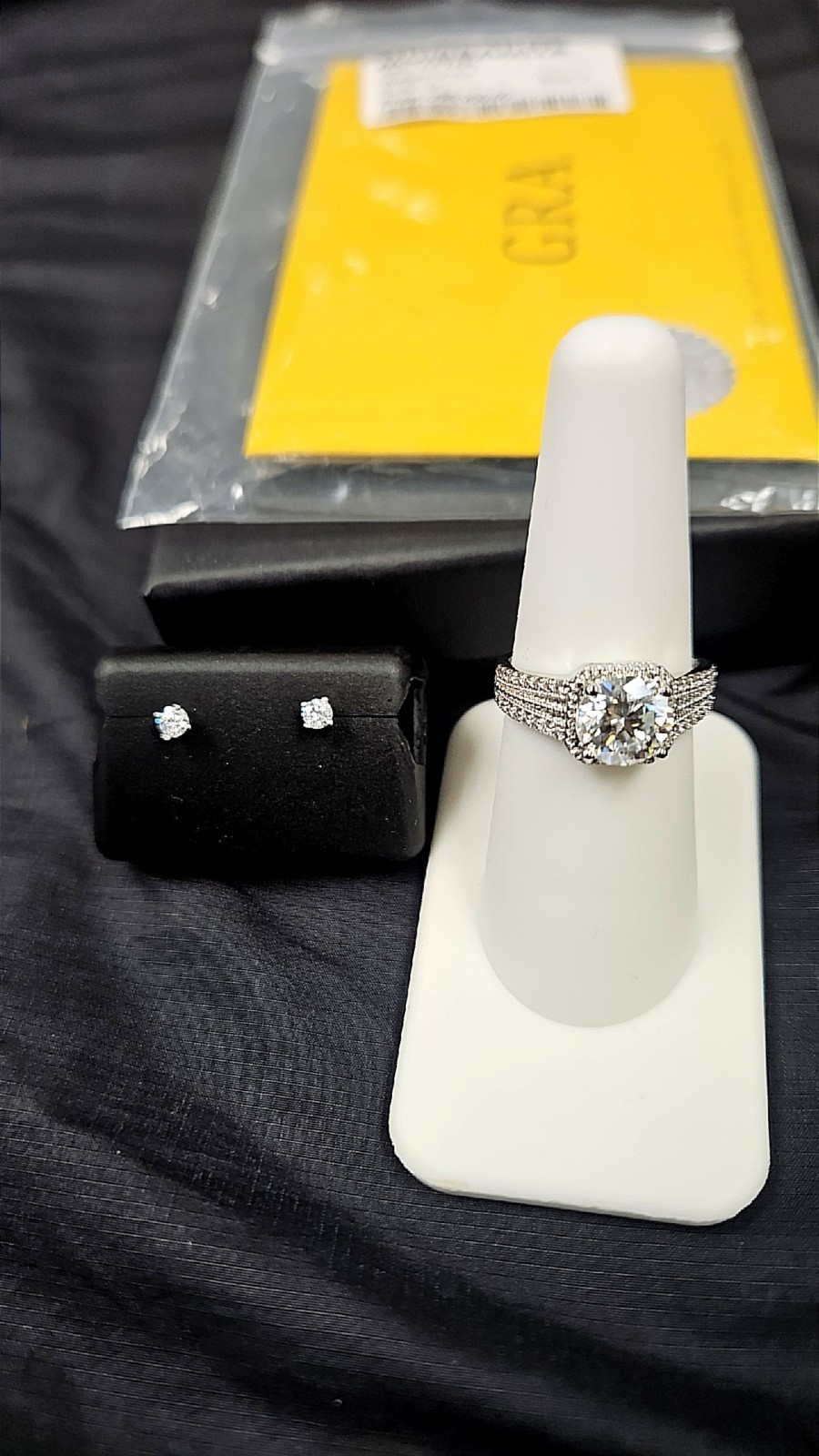 Moissanite 2.0ctw GRA Engagement Ring White Gold Round Prong Size 7 2mm