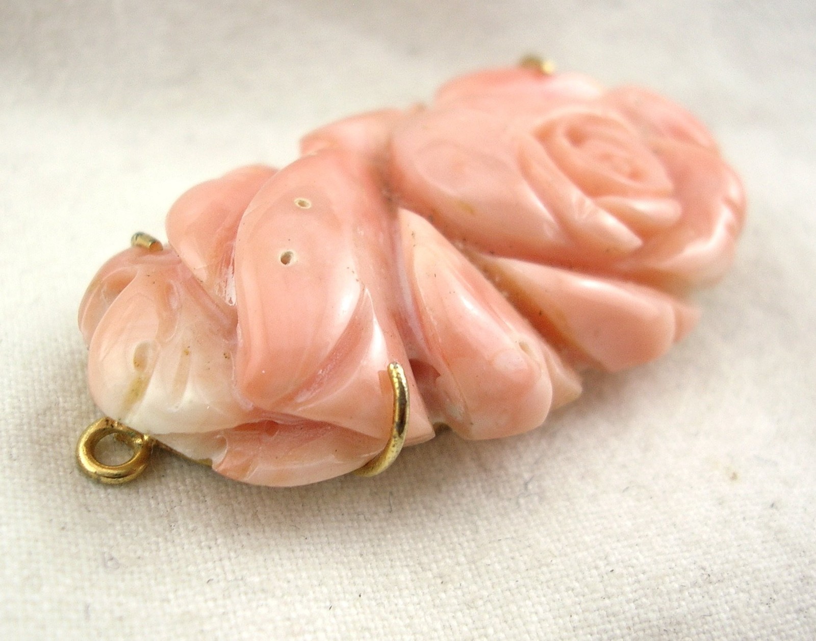 VINTAGE CORAL AND GOLD 925 SILVER NECKLACE CLASP