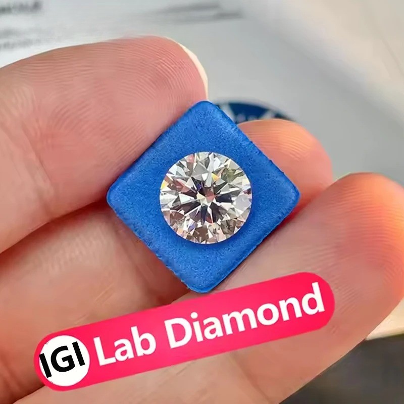 Wholesale IGI Round Cut 0.3-5ct Lab Grown Diamond D Color VVS1 for Fine Jewelry