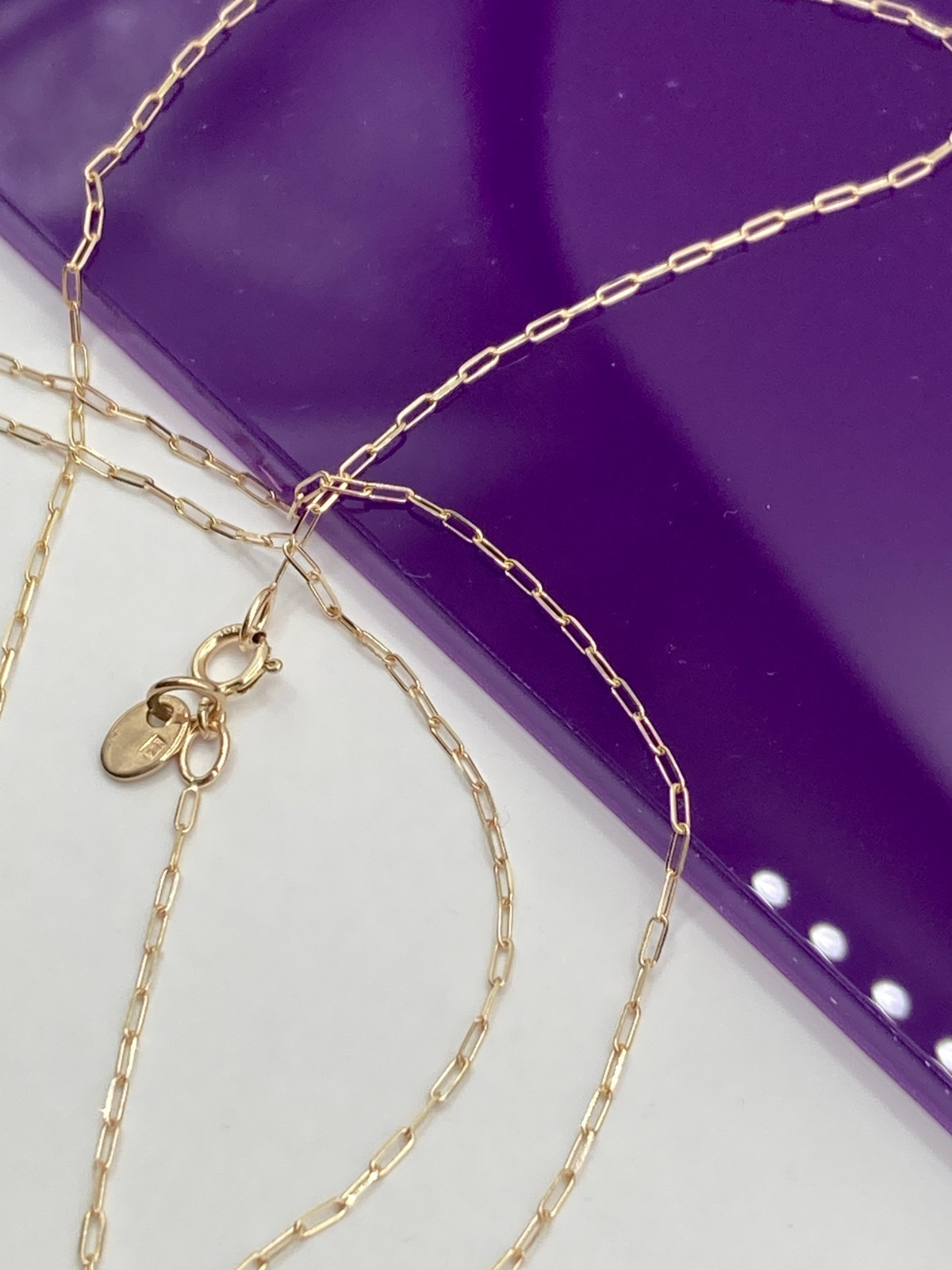 solid 10k gold paperclip chain necklace