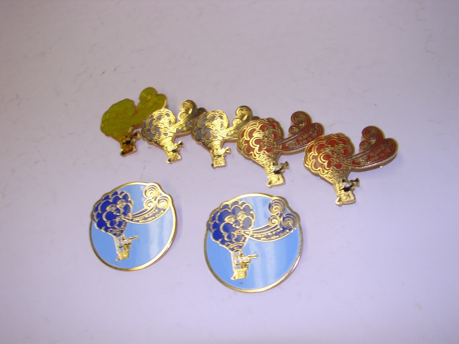 7 Vintage Great Plains Balloon Club Hot Air Balloon Pins 1980’s Metal and Enamel
