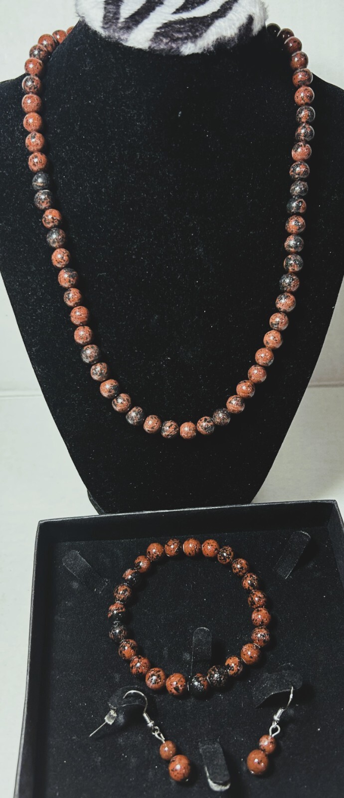 new Gold Coast Mahogany Obsidian necklace Bracelet & earrings
