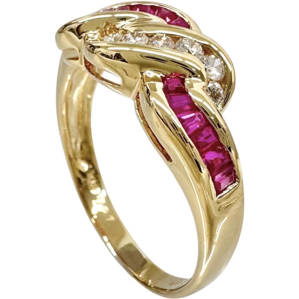 US 7.8 Ruby 0.65ct diamond 0.27ct Ring K18 Gold 4.3g Women